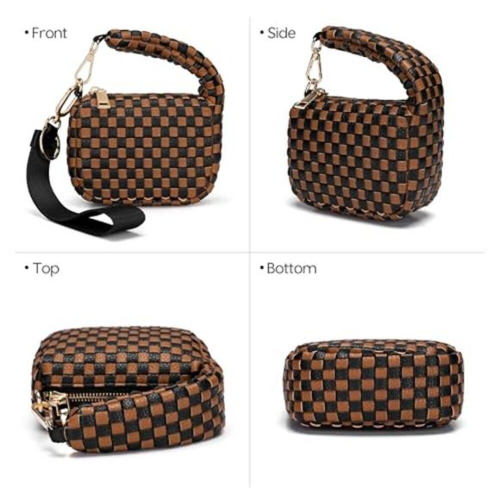 Women's Cute Mini Quilted Wristlet Gift Pouch Puffer Evening Bag - Picture 5 of 6